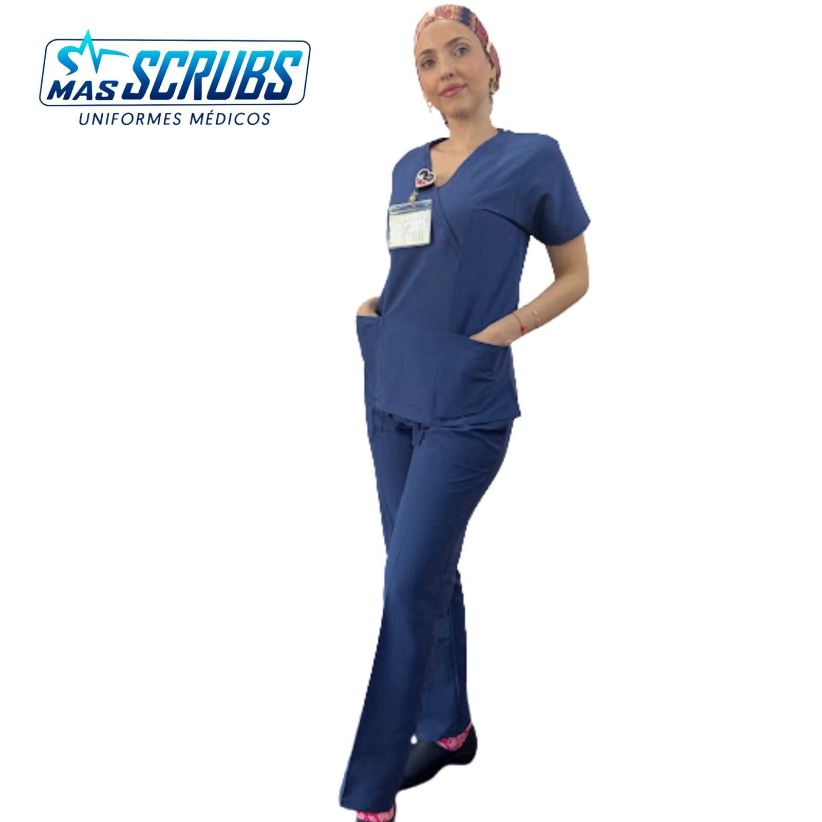 Uniforme Dama Antifluidos Azul Acero Masscrubs